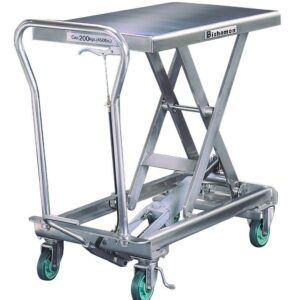 Bishamon Edelstahl-Scherenhubtisch, 200 kg Tragfähigkeit, 865 mm Hub